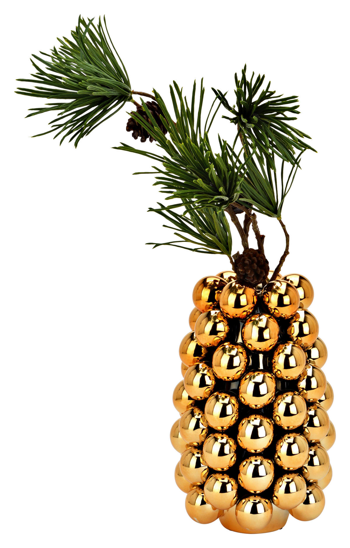 VASE  - Goldfarben, Basics, Keramik (16,0/24,0/16,0cm)