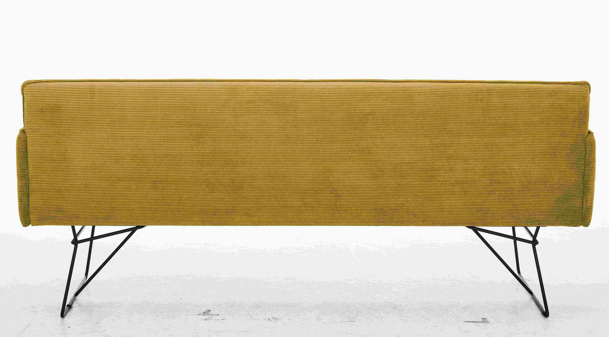 SITZBANK in Textil Gelb, Goldfarben  - Gelb/Goldfarben, Design, Textil/Metall (212/89/70cm) - Pure Home Lifestyle