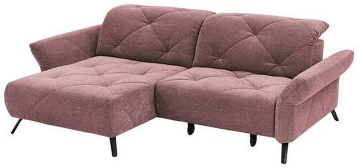 ECKSOFA in Webstoff Flieder  - Flieder/Schwarz, Design, Textil/Metall (173/244cm) - Moderano
