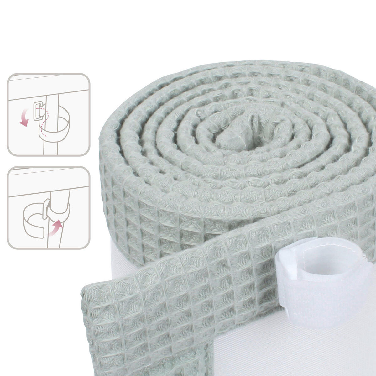 NESTCHEN babybay Nestchen 3D Mesh  - Jadegrün, Basics, Naturmaterialien (200/24/2cm) - Tobi