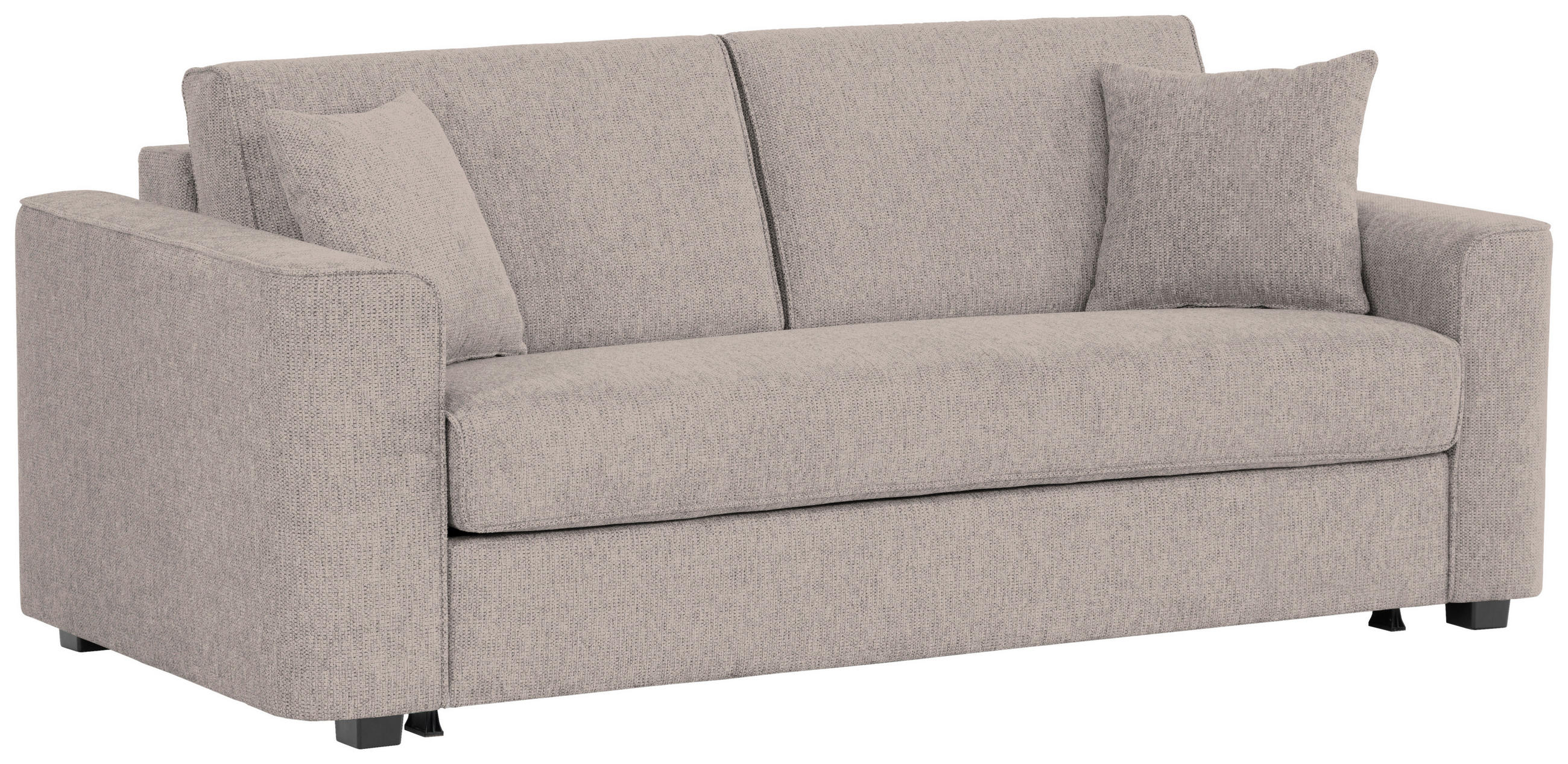 SCHLAFSOFA in Textil Taupe  - Taupe/Schwarz, Design, Kunststoff/Textil (205/83/100cm) - Livetastic