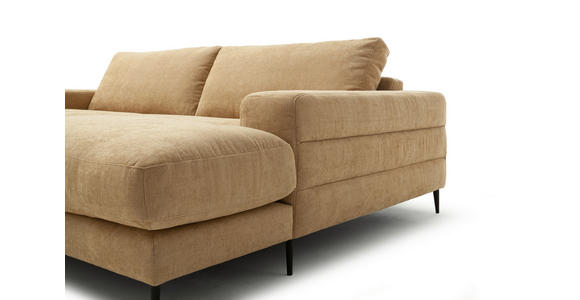 ECKSOFA in Flachgewebe Gelb 253/177 cm - Gelb/Schwarz, Design, Textil/Metall (253/177cm) - Dieter Knoll