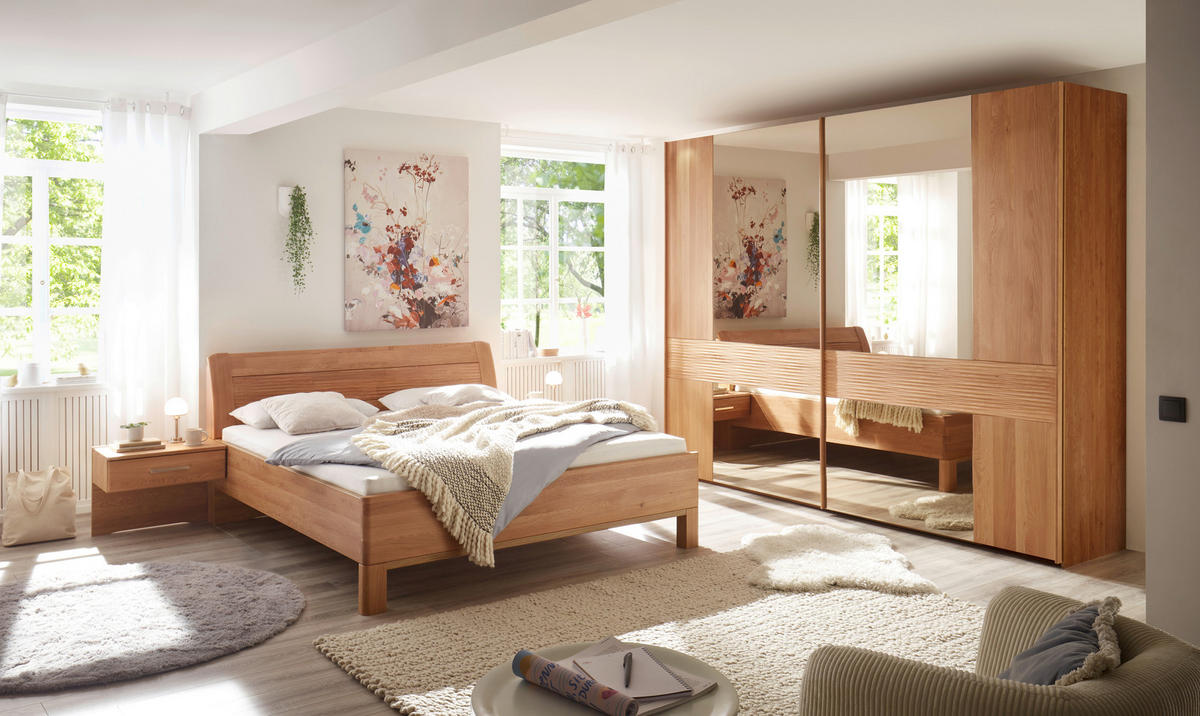 POSTEL S NOČNÍMI STOLKY, 180/200 cm, barvy dubu - barvy dubu, Konvenční, dřevo/kompozitní dřevo (180/200cm) - Dieter Knoll