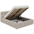 POLSTERBETT inkl. Bettkasten Lattenrost, Bettkasten Beige 180/200 cm  - Beige/Schwarz, Design, Holz/Kunststoff (180/200cm) - Esposa