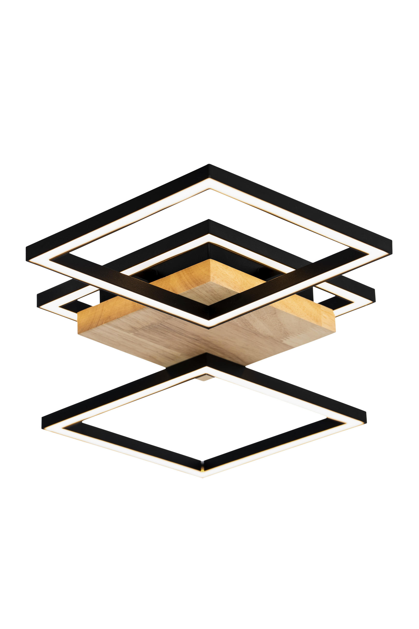 LED-DECKENLEUCHTE 63/27,5/5,7 cm   - Schwarz/Naturfarben, Basics, Holz/Kunststoff (63/27,5/5,7cm) - Novel