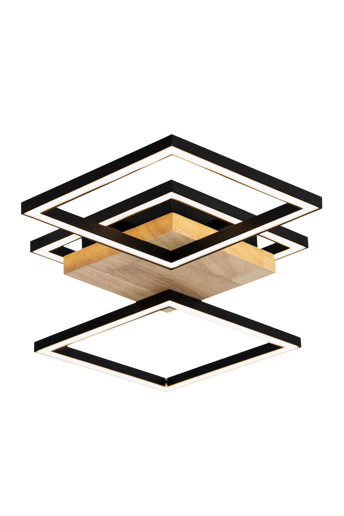 LED-DECKENLEUCHTE    63/27,5/5,7 cm  - Schwarz/Naturfarben, Basics, Holz/Kunststoff (63/27,5/5,7cm) - Novel