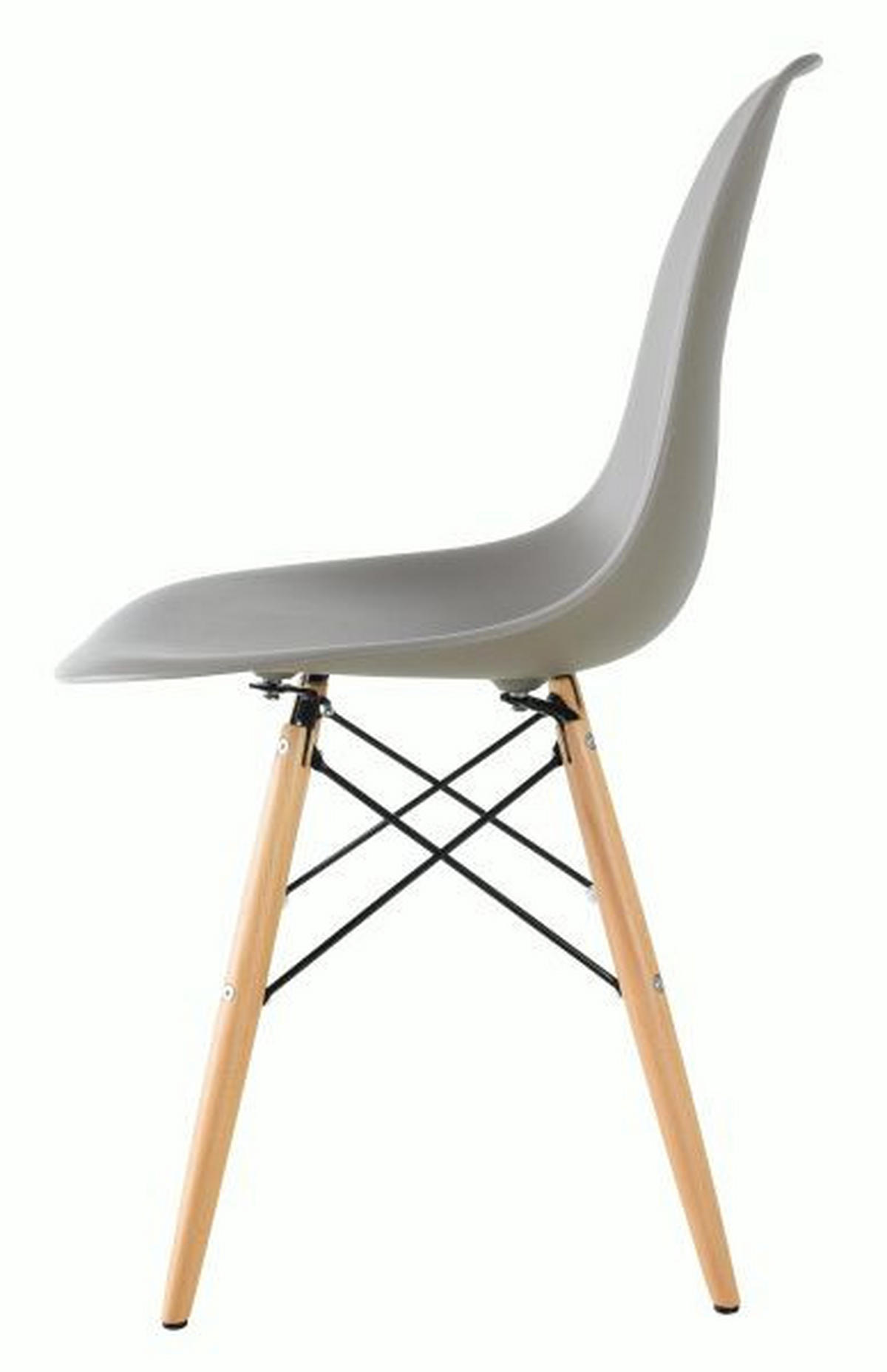 STOLICA  siva  drvo, metal, plastika      - siva/boje bukve, Design, drvo/metal (54/81/47cm) - Novel