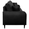 3-SITZER-SOFA in Lederlook Grau  - Schwarz/Grau, KONVENTIONELL, Holz/Textil (228/96/97cm) - Carryhome