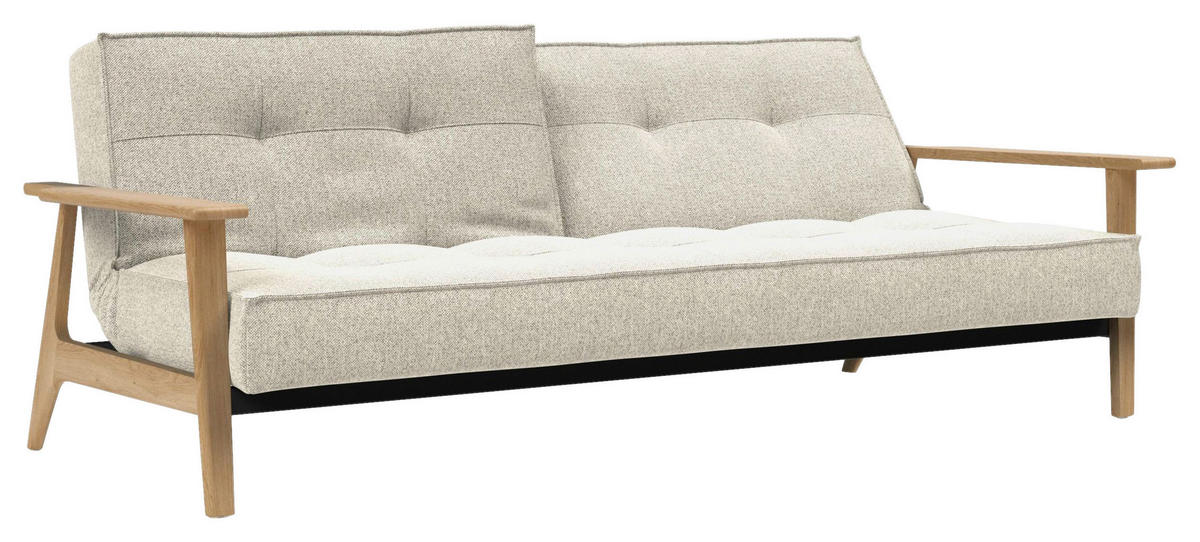 SCHLAFSOFA Flachgewebe Naturfarben  - Eichefarben/Naturfarben, Design, Holz/Textil (232/80/99cm) - Innovation