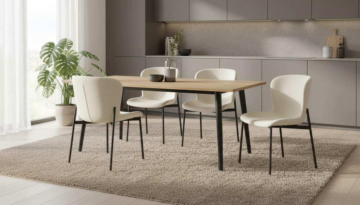 STUHL   Samt  Schwarz, Beige  - Beige/Schwarz, MODERN, Textil/Metall (52/79/49cm) - Livetastic