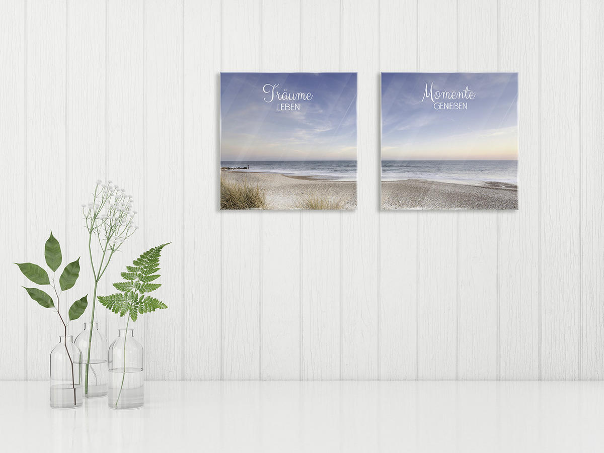 GLASBILD Text  - Multicolor, Natur, Glas (20/20cm) - Euroart