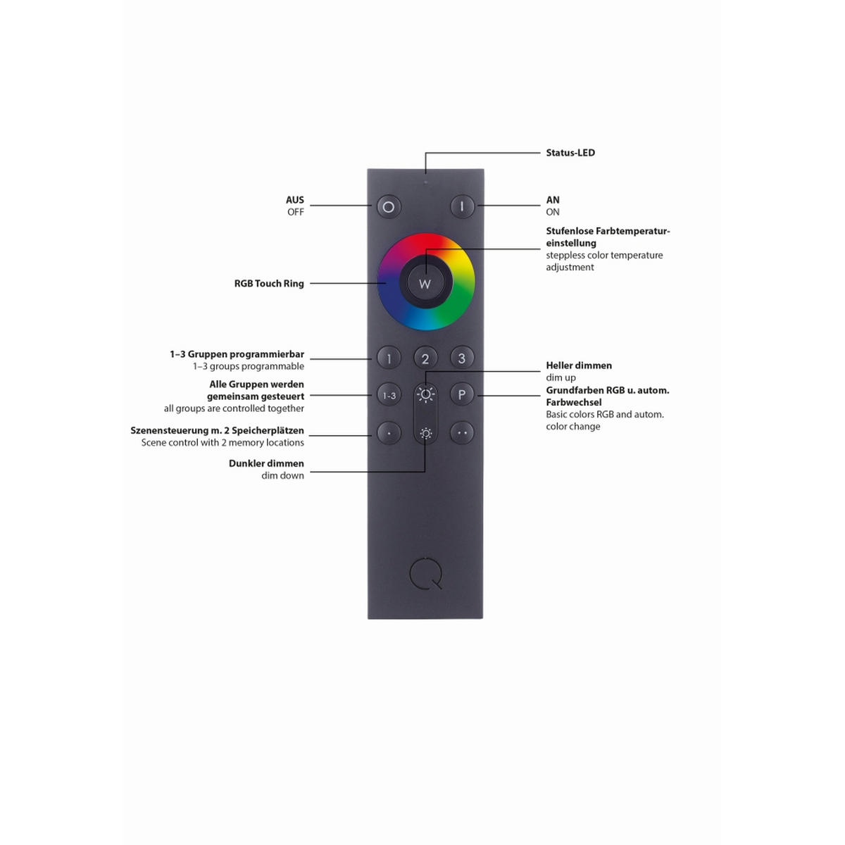 LED-DECKENLEUCHTE 25 W  48/5 cm    - Alufarben, Design, Kunststoff/Metall (48/5cm) - Paul Neuhaus
