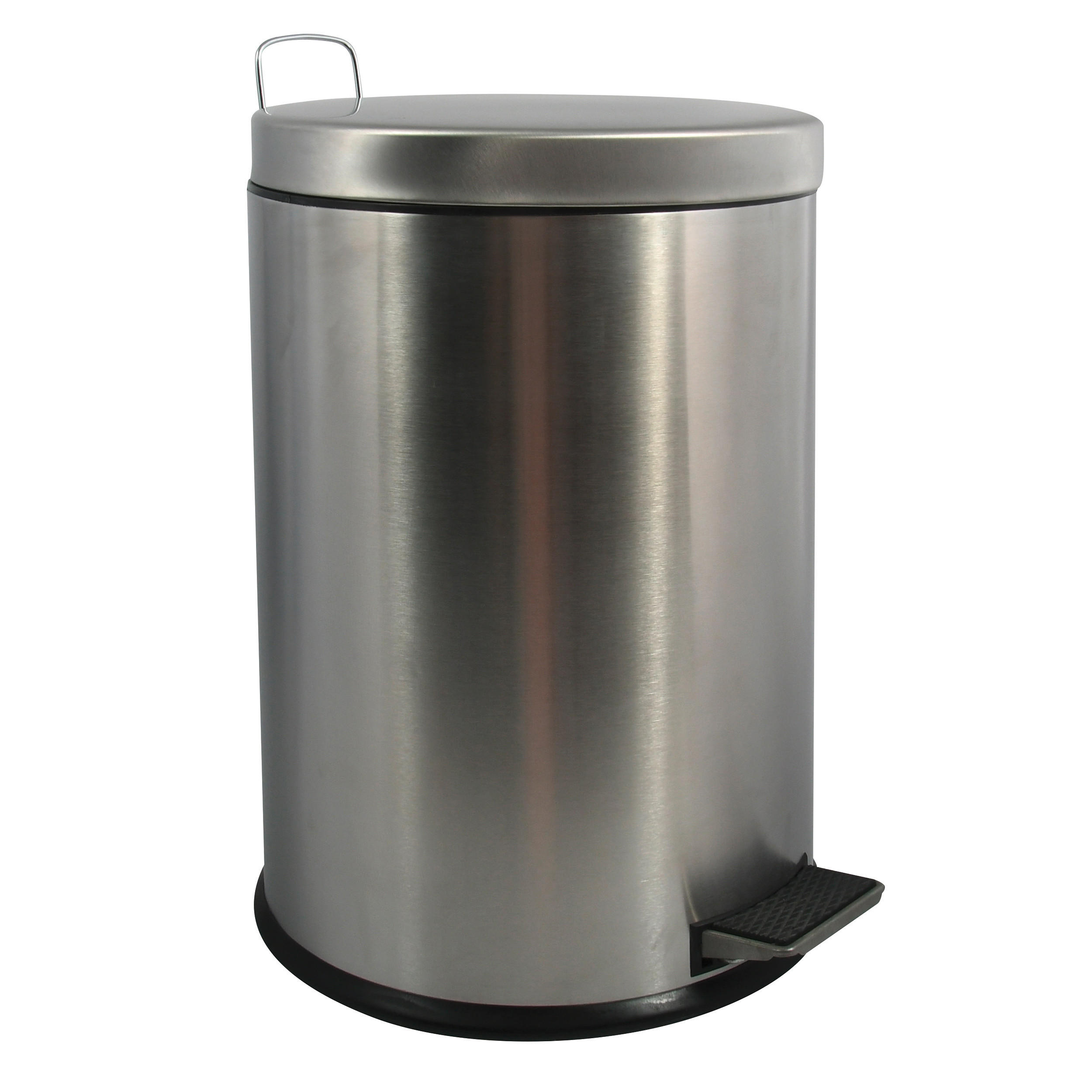 TRETEIMER BRUSHED FINISH 20 L  - Edelstahlfarben/Schwarz, Basics, Kunststoff/Metall (29/46/29cm) - Spirella