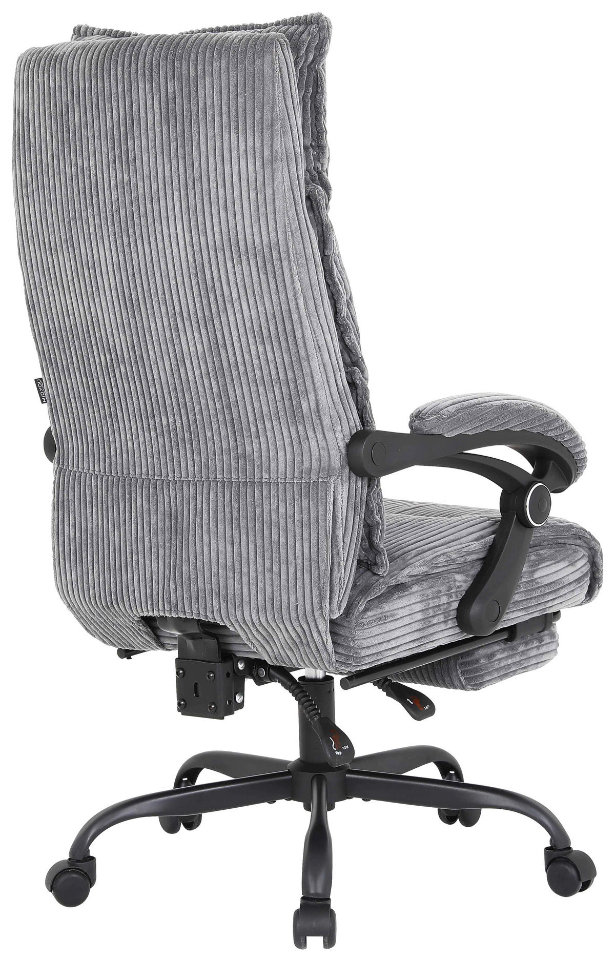 DREHSTUHL Cord Grau  - Schwarz/Grau, MODERN, Holz/Kunststoff (65/116/124/65cm) - MID.YOU