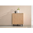 HIGHBOARD LINO, 80/95/40 cm,  - Eichefarben/Schwarz, Design, Holzwerkstoff/Metall (80/95/40cm) - Xora