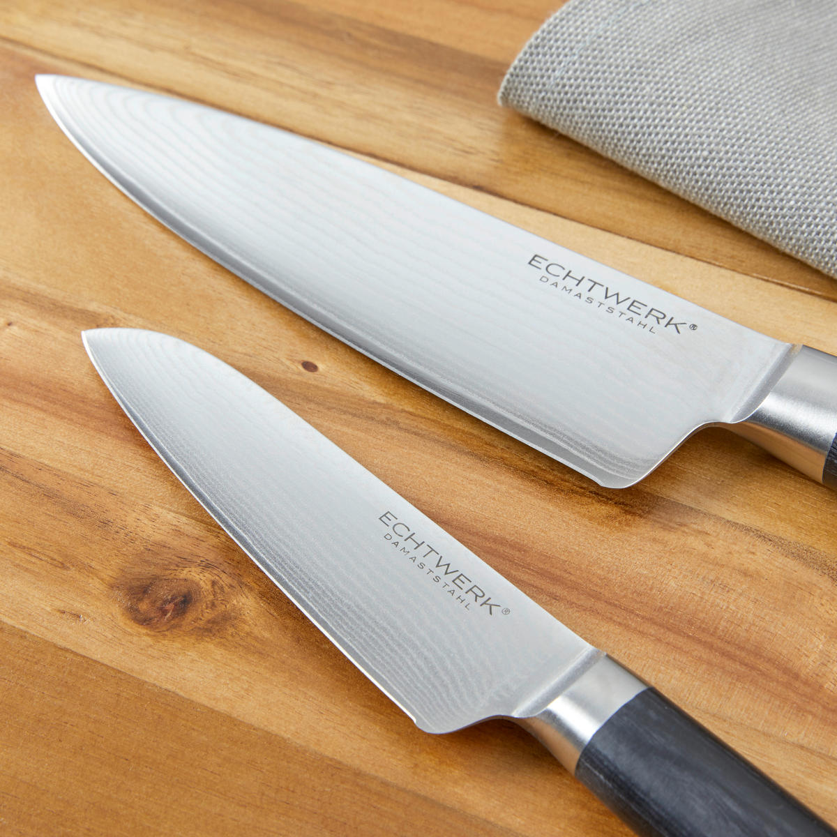 MESSERSET 2-teilig  - Silberfarben/Schwarz, MODERN, Holz/Metall - Echtwerk