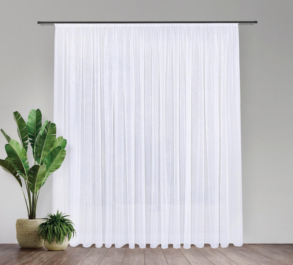 FERTIGSTORE  transparent  450/245 cm   - Weiß, Basics, Textil (450/245cm)