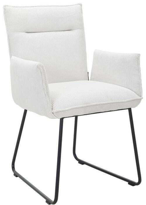 ARMLEHNSTUHL  in Eisen Feincord  - Creme/Schwarz, Design, Textil/Metall (59/87/62cm) - Johann Jakob