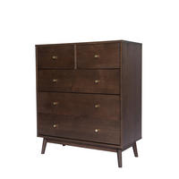 KOMMODE , 85/99/40 cm, 5 Schublade(n)  - Messingfarben/Walnussfarben, Design, Holz/Holzwerkstoff (85/99/40cm) - Livetastic