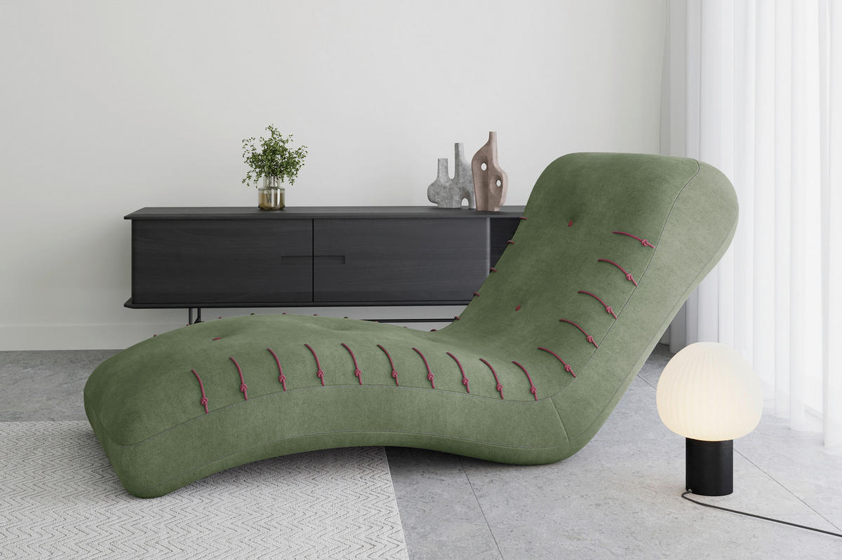 LIEGE STRIPE in Grün  inkl. Relaxfunktion  - Schwarz/Grün, Design, Kunststoff/Textil (83/80/172cm) - MID.YOU