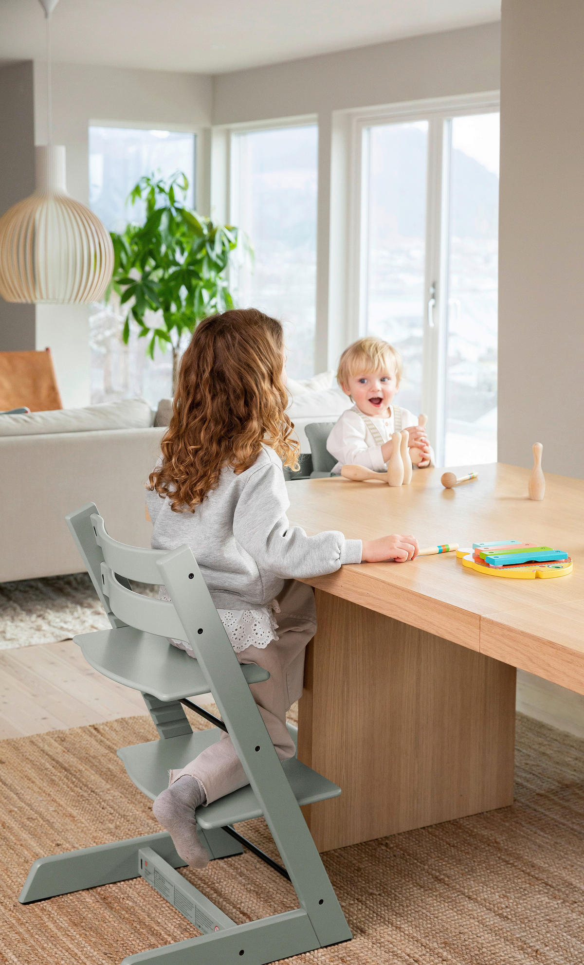 HOCHSTUHL-SET Tripp Trapp Bundles  - Salbeigrün, Basics, Holz (83/65/46cm) - Stokke