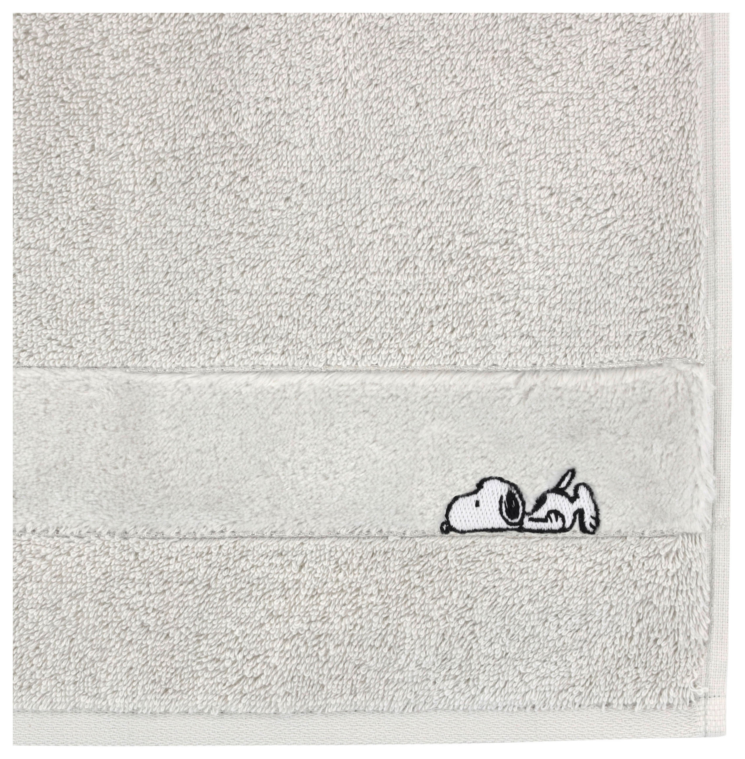 Thumbnail - Vossen Duschtuch Sleepy Snoopy, Grau, Textil, Uni, 67x140 cm, ISO 9001, Fkt, Made in Austria, Oeko-Tex® Standard 100, Ba...