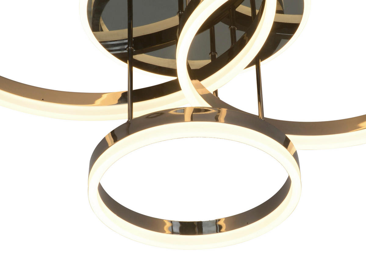 LED-DECKENLEUCHTE 77/62,50/21 cm   - Schwarzchrom, Design, Kunststoff/Metall (77/62,50/21cm)