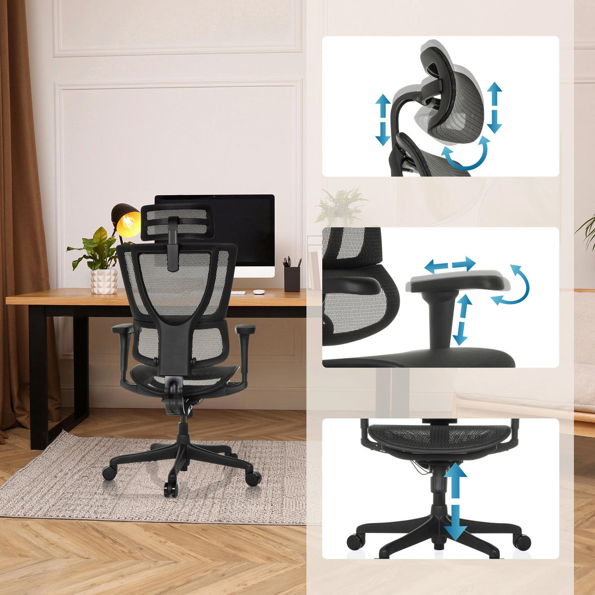 SNURRSTOL  i nät svart  - svart, Modern, textil/plast (69/112 - 134/63cm) - MID.YOU