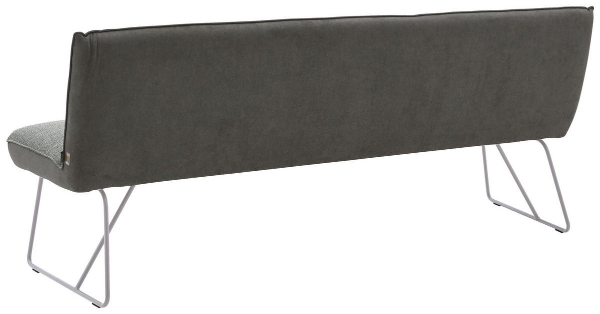SITZBANK 178/89/68 cm Flachgewebe Grau, Edelstahlfarben  - Edelstahlfarben/Grau, Design, Textil/Metall (178/89/68cm) - Dieter Knoll