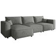 ECKSOFA Grau Webstoff Zierkissen, Rückenkissen, Rücken echt  - Schwarz/Grau, MODERN, Kunststoff/Textil (153/350cm) - Xora