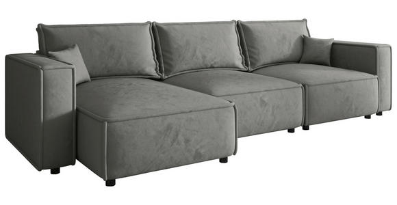 ECKSOFA Grau Webstoff Zierkissen, Rückenkissen, Rücken echt  - Schwarz/Grau, MODERN, Kunststoff/Textil (153/350cm) - Xora