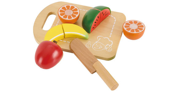 SCHNEIDESET OBST  - Gelb/Rot, Basics, Holz (14,5/20cm) - My Baby Lou