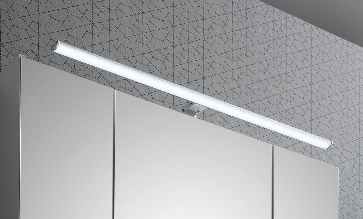 TÜKRÖS SZEKRÉNY 105/70/16 cm  - krómszínű/fehér, Konventionell, faalapú anyag/Üveg (105/70/16cm) - Xora