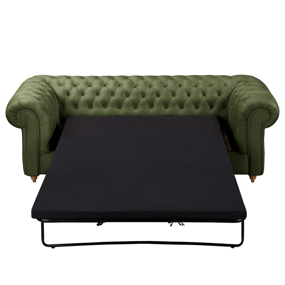 SCHLAFSOFA Laura in Mikrofaser Dunkelgrün  - Dunkelgrün/Braun, Design, Holz/Textil (218/74/91cm) - P & B
