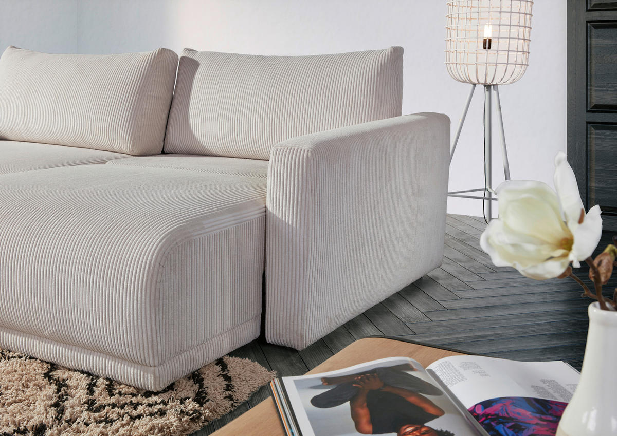2,5-SEDAČKA, textil, béžová - čierna/béžová, Design, textil/plast (240/70/125cm) - Carryhome