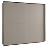 SCHWEBETÜRENSCHRANK Eichefarben, Hellgrau  - Eichefarben/Hellgrau, Design, Holzwerkstoff (243,6/224,8/67cm) - home24