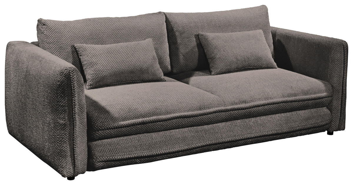 SCHLAFSOFA in Mikrovelours Braun  - Schwarz/Braun, Konventionell, Kunststoff/Textil (237/94/117cm) - MID.YOU