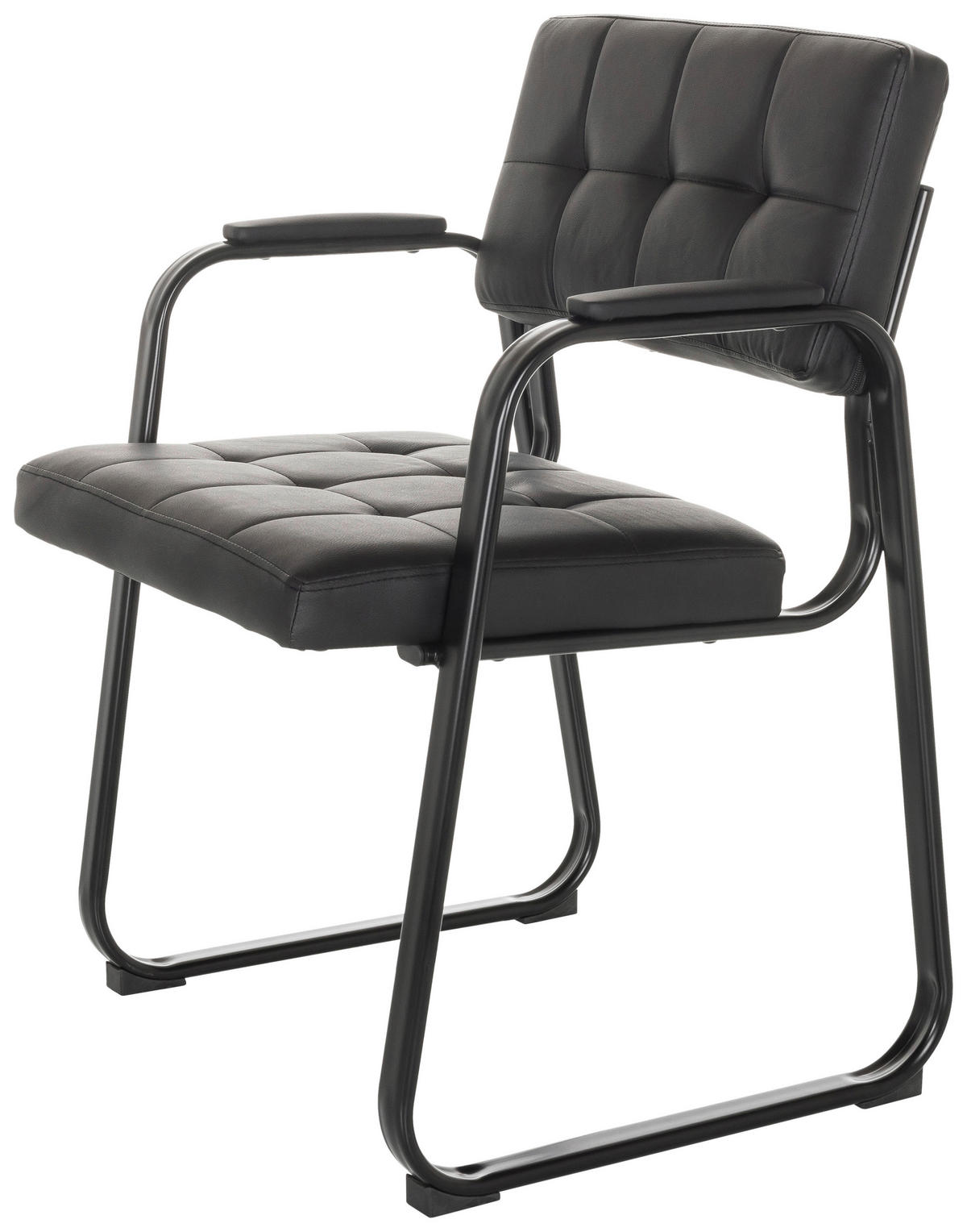 KONFERENČNI STOL tekstil črna  - črna, Basics, kovina/tekstil (58/79/55cm) - MID.YOU