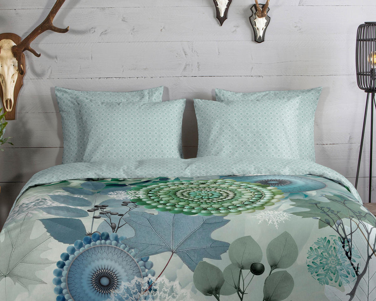 BETTWÄSCHE HIP Flanell, Biber 140/200 cm  - Salbeigrün/Hellgrün, Basics, Textil (140/200cm)