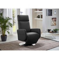 RELAXSESSEL KOBRA V Echtleder    - Chromfarben/Schwarz, KONVENTIONELL, Leder/Metall (71/110/82cm) - Sit & More