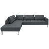 ECKSOFA Flachgewebe Anthrazit  - Anthrazit/Schwarz, Design, Textil/Metall (270/308cm) - Pure Home Lifestyle