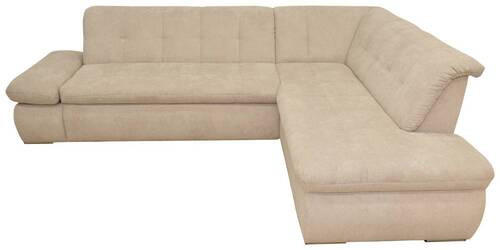 ECKSOFA in Mikrofaser Beige  273/216 cm  - Chromfarben/Beige, KONVENTIONELL, Textil/Metall (273/216cm) - MID.YOU