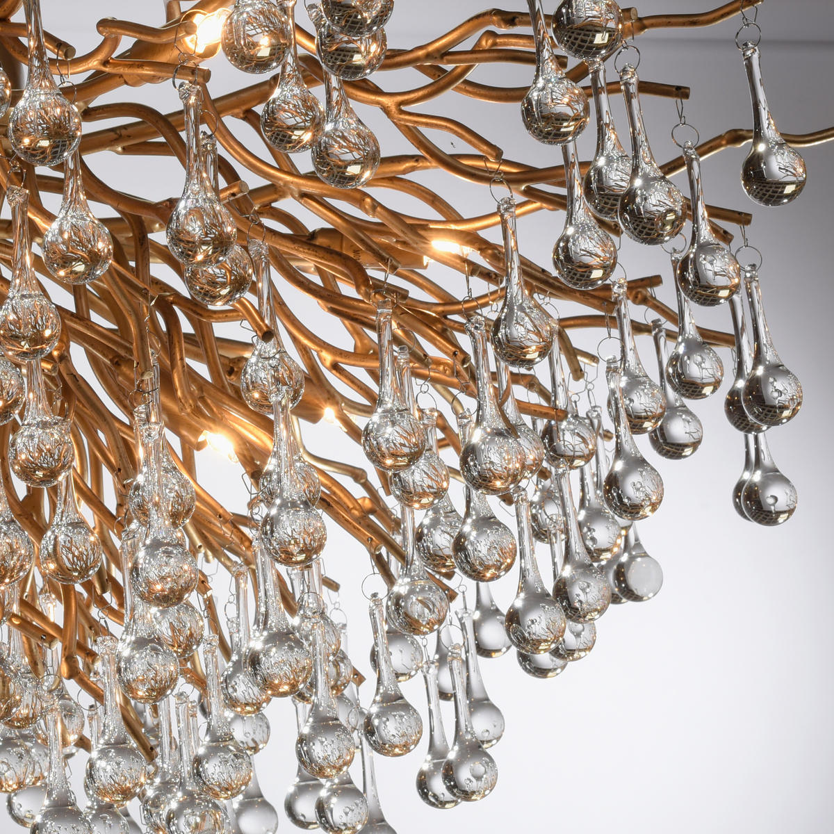 DECKENLEUCHTE Icicle 100/100/50 cm   - Messingfarben, KONVENTIONELL, Glas/Kunststoff (100/100/50cm) - Paul Neuhaus