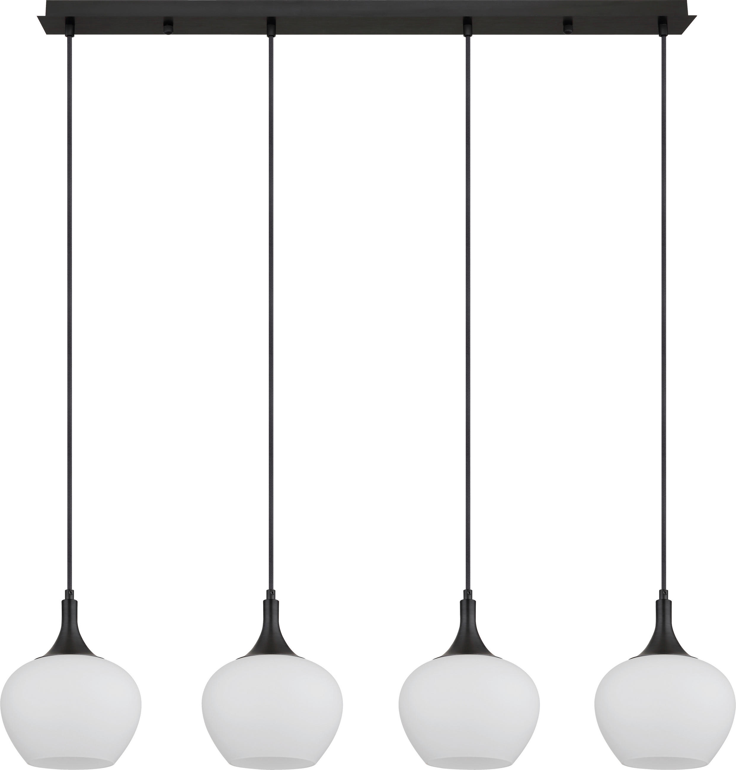 Lampă Suspendată 100/18/120 cm  - alb/negru, Basics, sticlă/metal (100/18/120cm) - Novel