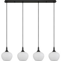 Lampă Suspendată 100/18/120 cm  - alb/negru, Basics, sticlă/metal (100/18/120cm) - Novel