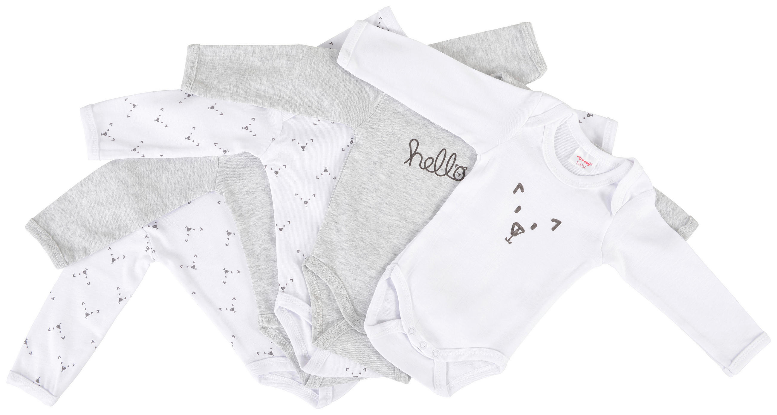 BABYBODY-SET  - Anthrazit/Weiß, Basics, Textil (86/92null) - My Baby Lou