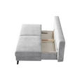 SCHLAFSOFA  in Cord Hellgrau  - Hellgrau/Schwarz, MODERN, Textil/Metall (194/91/90cm) - Novel