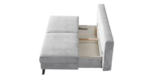 SCHLAFSOFA  in Cord Hellgrau  - Hellgrau/Schwarz, MODERN, Textil/Metall (194/91/90cm) - Novel