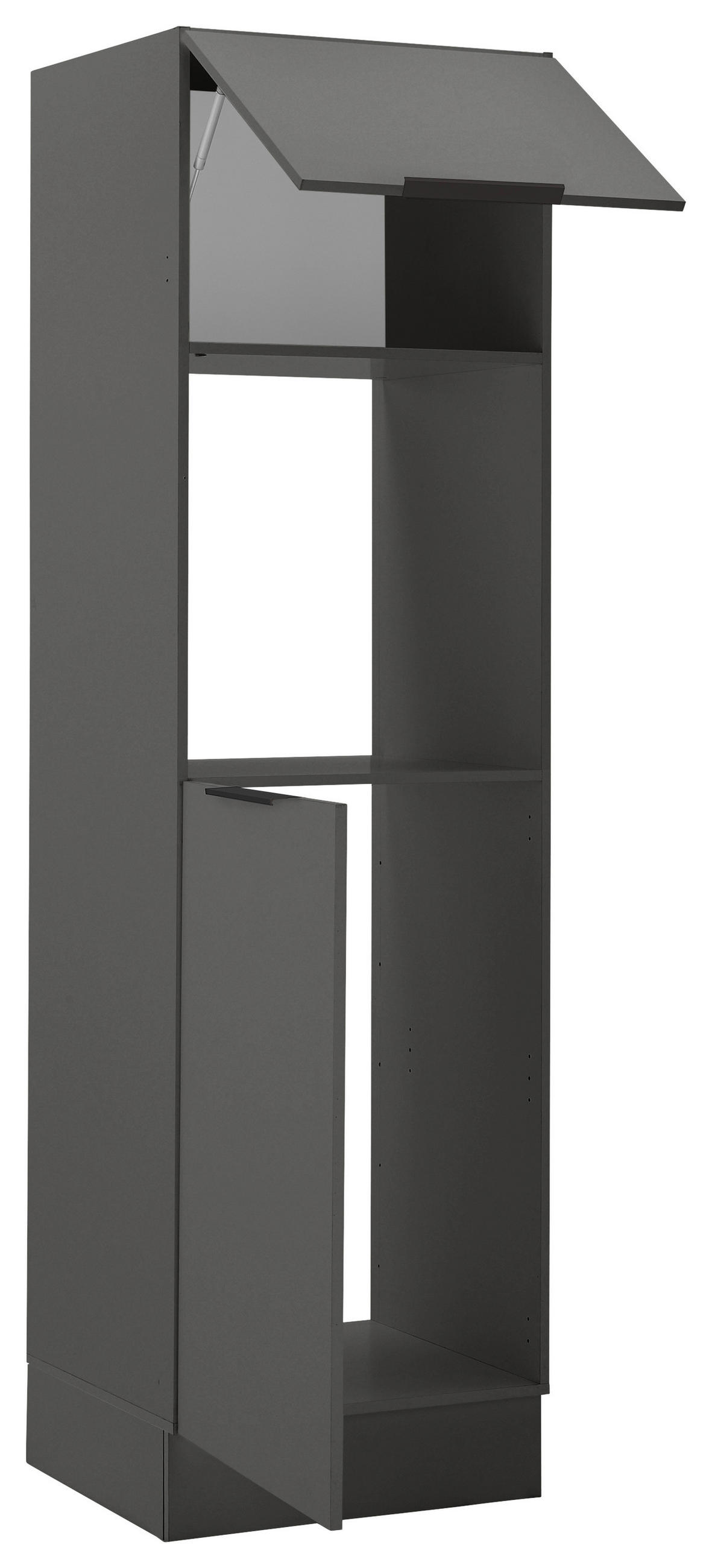 GERÄTEUMBAUSCHRANK 60/211/57 cm  in Graphitfarben  - Schwarz/Graphitfarben, Basics, Holzwerkstoff/Metall (60/211/57cm) - Carryhome