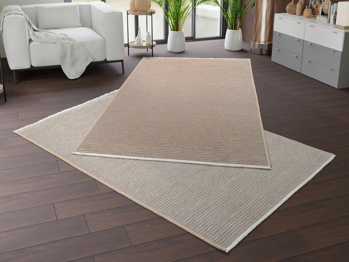 FLACHWEBETEPPICH 140/200 cm Grau, Beige  - Beige/Grau, Design, Textil (140/200cm) - Novel